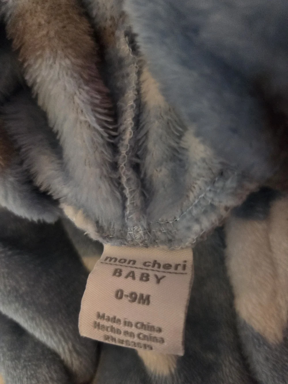 Plush Hooded Star Print Bathrobe - With Ears On Hood